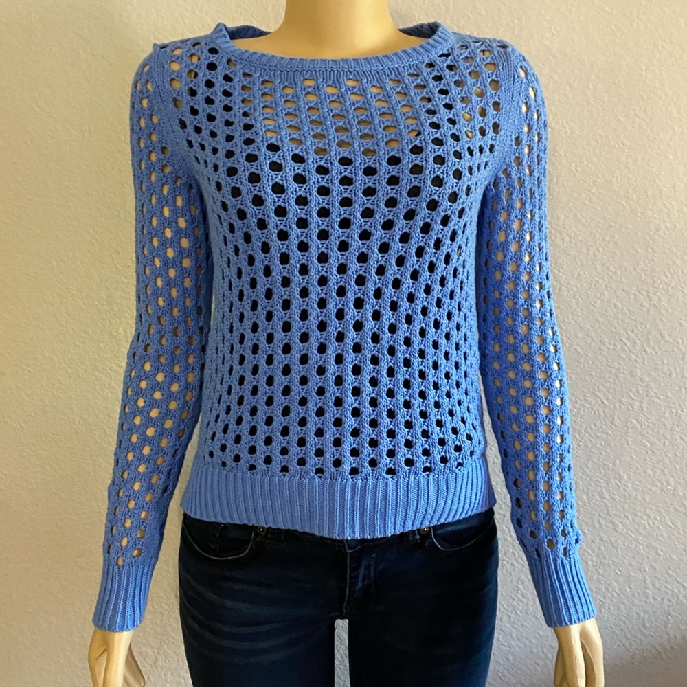 MICHEAL KORS blue sweater with holes SIZE S